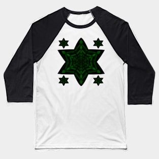 Fractal Forest Flake Baseball T-Shirt